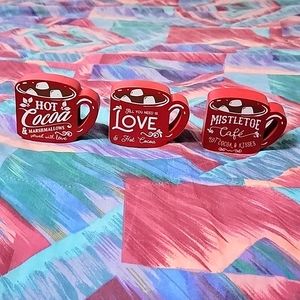 Wooden holiday mugs display